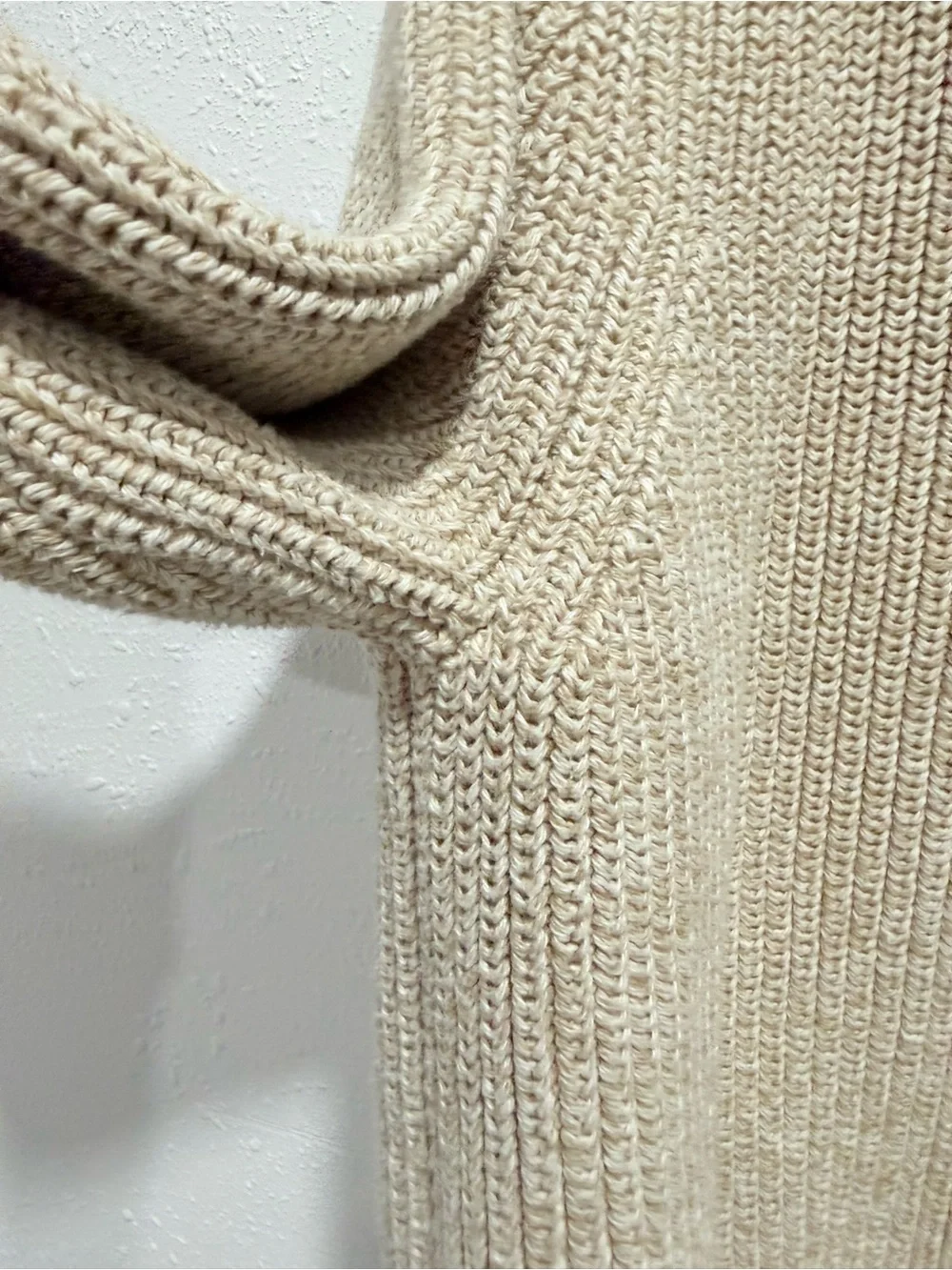 Eddie Bauer 100% cotton Men's Beige Knit Polo Sweater XL